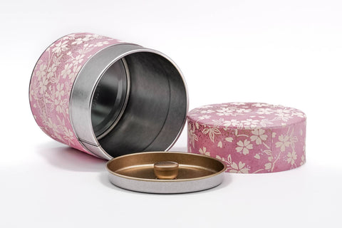 Pink Beige Floral Sakura Washi Tea Canister - 150g