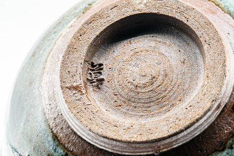 Japanese Matcha Bowl - Small Blue White Drip-Glazed Chawan - 150ml