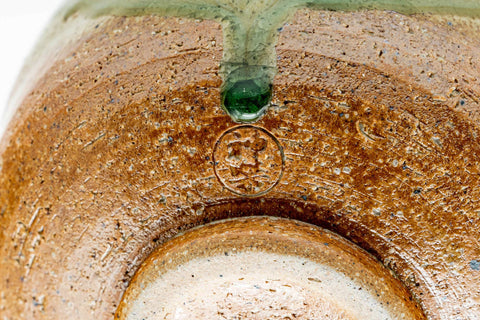 Japanese Matcha Bowl - Green Celadon Drip-Glazed Shigaraki-yaki Chawan - 350ml