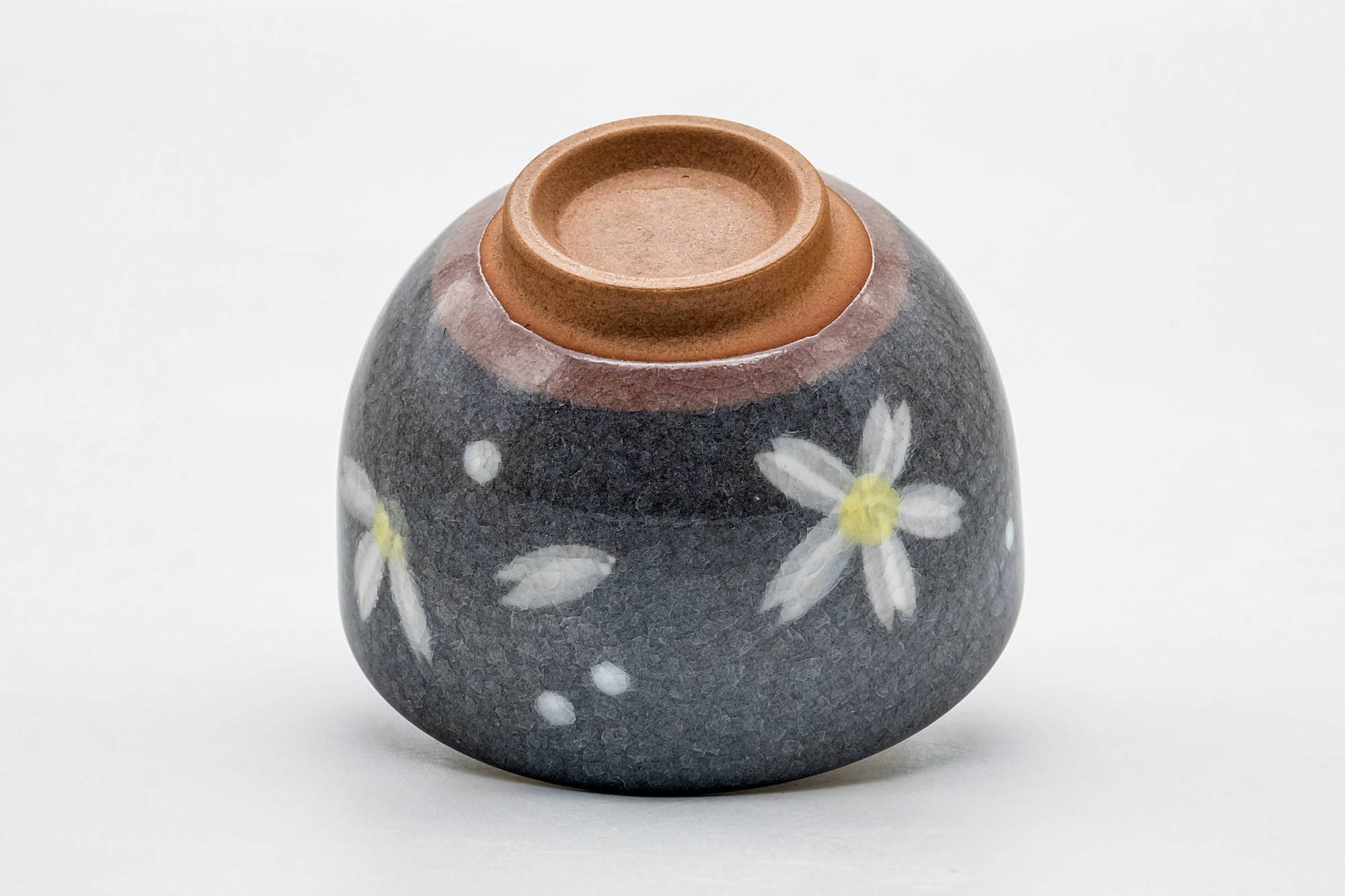Japanese Teacup - Floral Grey Celadon Snowflake Glazed Yunomi - 150ml