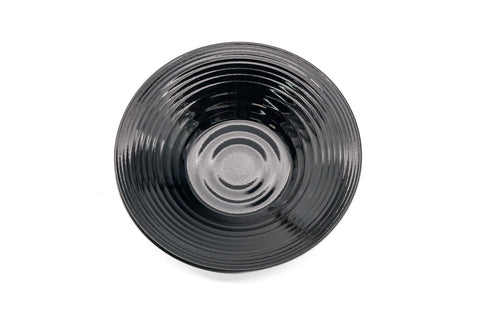 Japanese Chataku - Set of 5 Thin Black Lacquer Tea Saucers