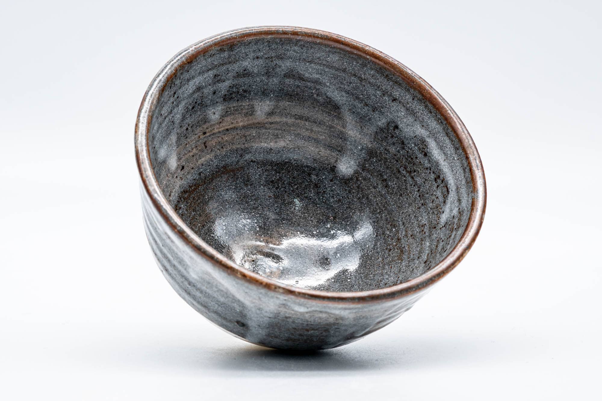 Japanese Matcha Bowl - Grey Milky Drip-Glazed Mino-yaki Chawan - 250ml