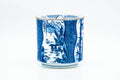 Japanese Mizusashi - Bamboo Geometric Patterned Arita-yaki Fresh Water Jar - 1200ml - side view from a rotated angle
