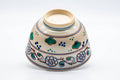 Tezumi — Japanese Matcha Bowl - Floral Geometric Trim Beni-Annan Chawan - 250ml — top-down view of the interior