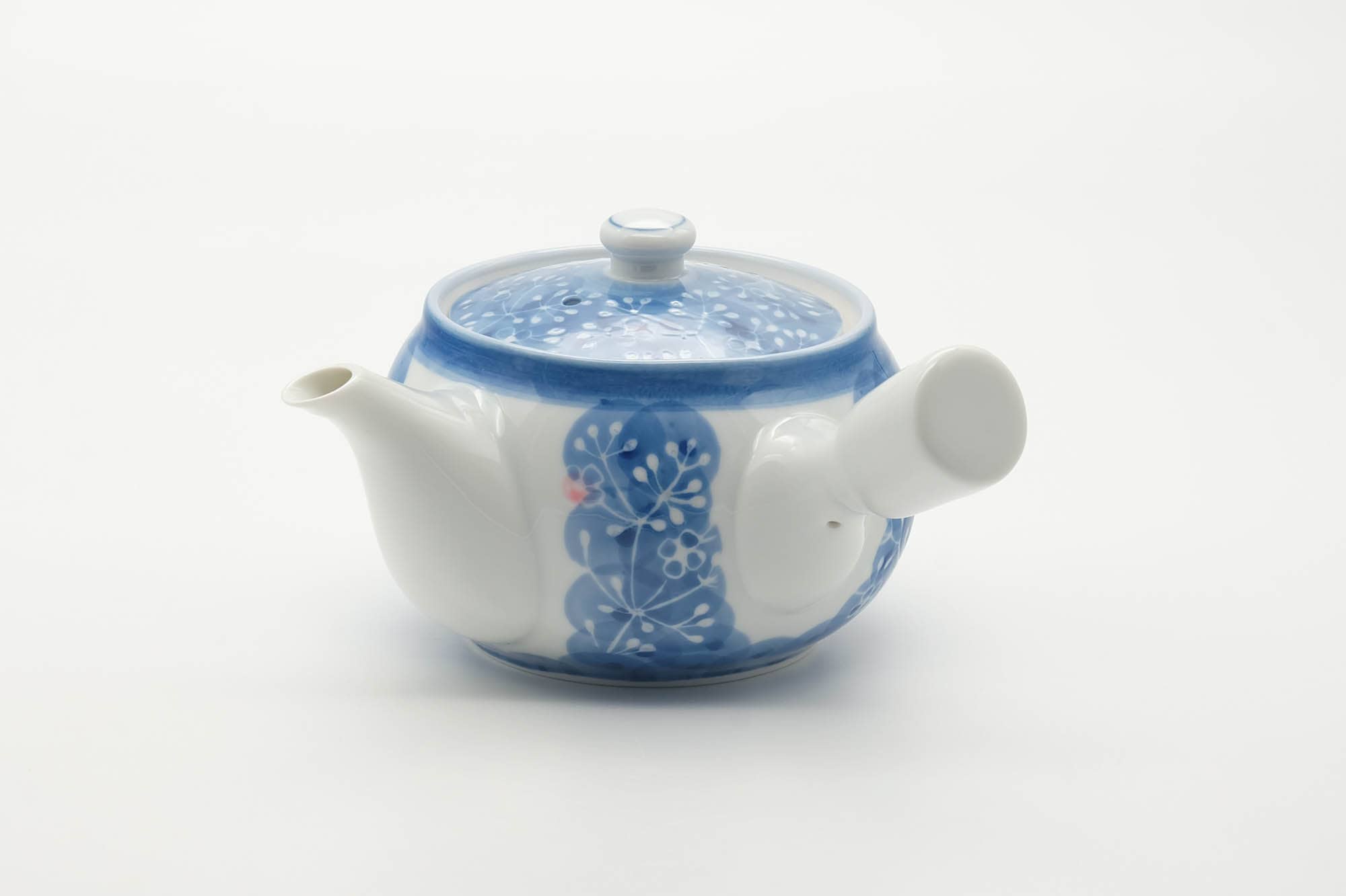 Japanese Tea Set - Blue Floral Arita-yaki Kyusu Teapot with 5 Yunomi Teacups