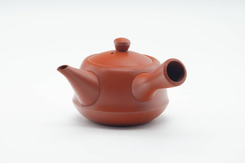 Japanese Kyusu - Calligraphy Engraved Red Shudei Tokoname-yaki Mesh Filter Teapot - 250ml