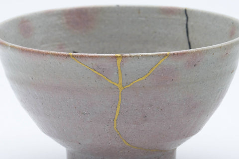 Japanese Matcha Bowl - 有作作 Kintsugi Gohonte Glazed Ido-gata Chawan - 300ml