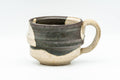 Tezumi — Japanese Teacup - Abstract Brown White Glazed Ushirode Yunomi - 200ml — front view