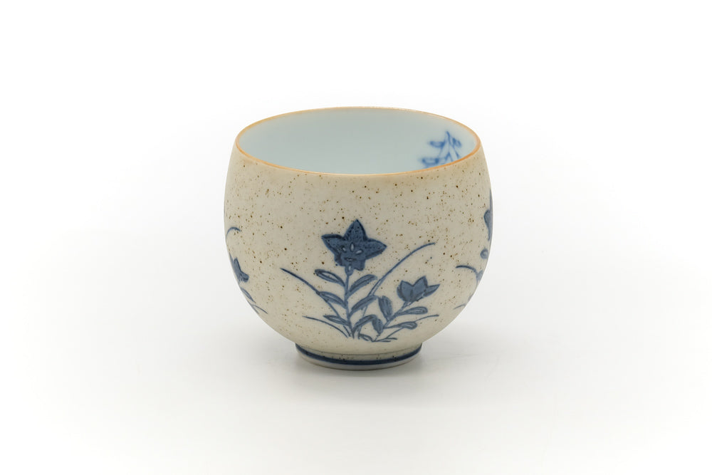 Japanese Teacup - Blue Floral Arita Yunomi - 170ml