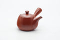 Tezumi — Japanese Kyusu - Smooth Unglazed Dark Red Shudei Tokoname-yaki Mesh Filter Teapot - 290ml — three-quarter view