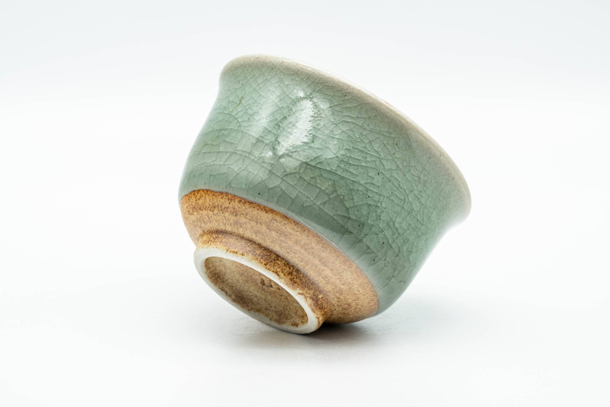 Japanese Teacup - Crazed Celadon Green Yunomi - 120ml - Tezumi