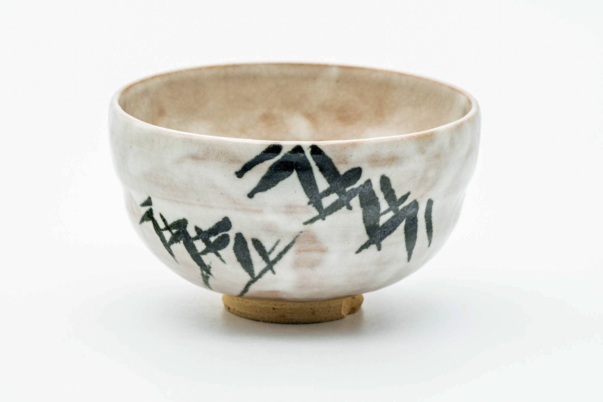 Japanese Matcha Bowl - Abstract Mountainous Milky White Glazed Chawan - 250ml