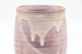 Tezumi — Japanese Teacup - Purple Drip-Glazed Hagi-yaki Yunomi - 140ml — tipped to show the interior