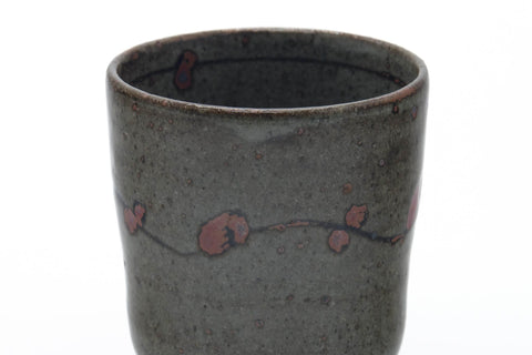 Tezumi — Japanese Teacup - Deep Green Wabi Yunomi - 215ml — tipped to show the interior