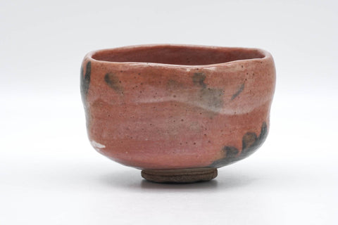 Japanese Matcha Bowl - 楽入窯 Rakunyu Kiln - Red Black Aka-raku Chawan - 300ml