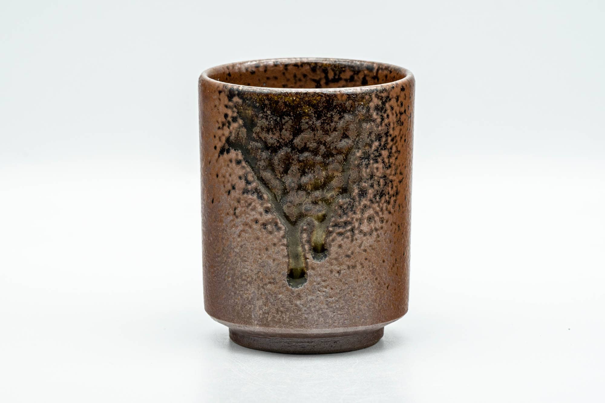 Japanese Teacup - Ash Green Drip-Glazed Shigaraki-yaki Yunomi - 160ml - Tezumi
