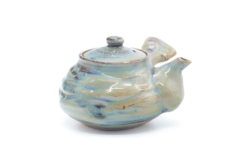 Japanese Kyusu - Green Purple Wabi Sabi Teapot - 290ml