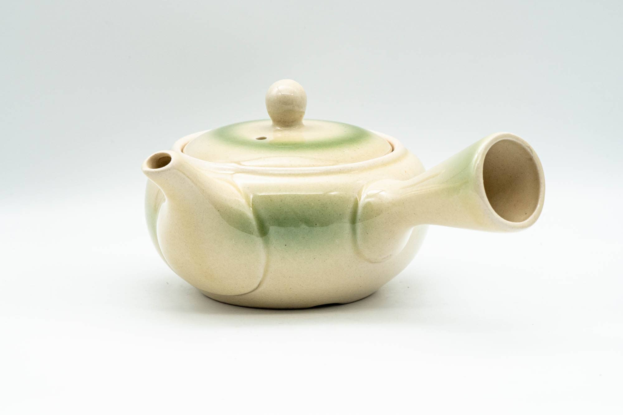 Japanese Kyusu - Lime Green Glazed Obi-ami 360-Degree Filter Teapot - 350ml - Tezumi