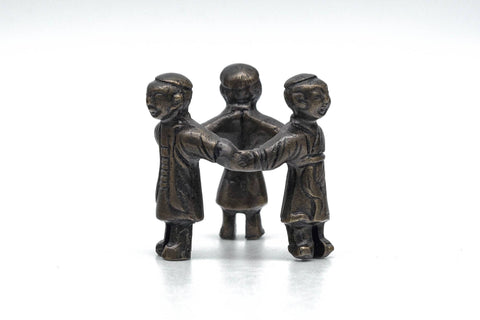 Japanese Futaoki - Bronze Mitsuningyō Lid Rest