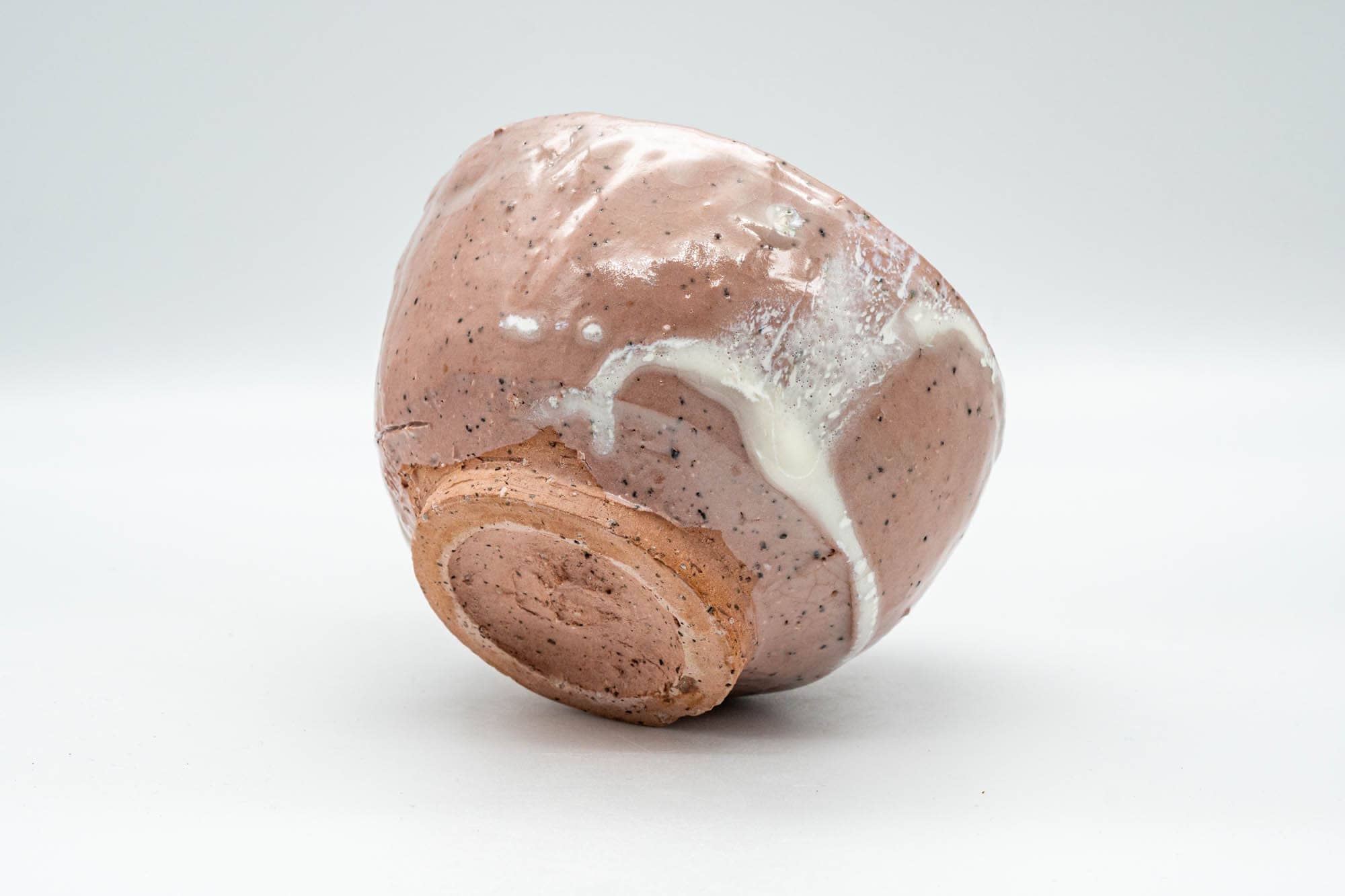 Japanese Matcha Bowl - Pink and White Shino Glazed Wabi-Sabi Chawan - 300ml