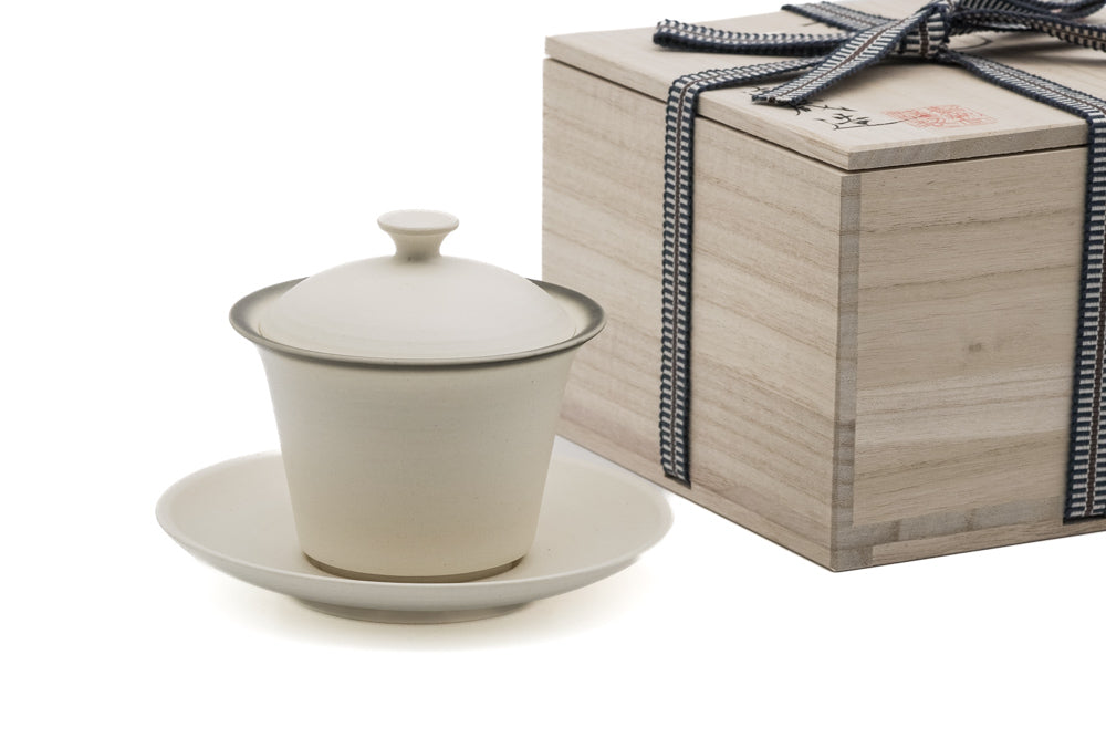 Japanese Gaiwan - 前川淳蔵 Junzō Maekawa - White Tokoname-yaki Teapot - 150ml
