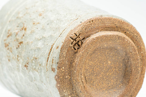 Japanese Teacup - Chrysanthemum Grey Glazed Wabi-Sabi Yunomi - 140ml