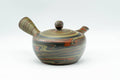 Tezumi — Japanese Kyusu - Nerikomi Tokoname-yaki Debeso Teapot - 250ml — three-quarter view from the opposite side