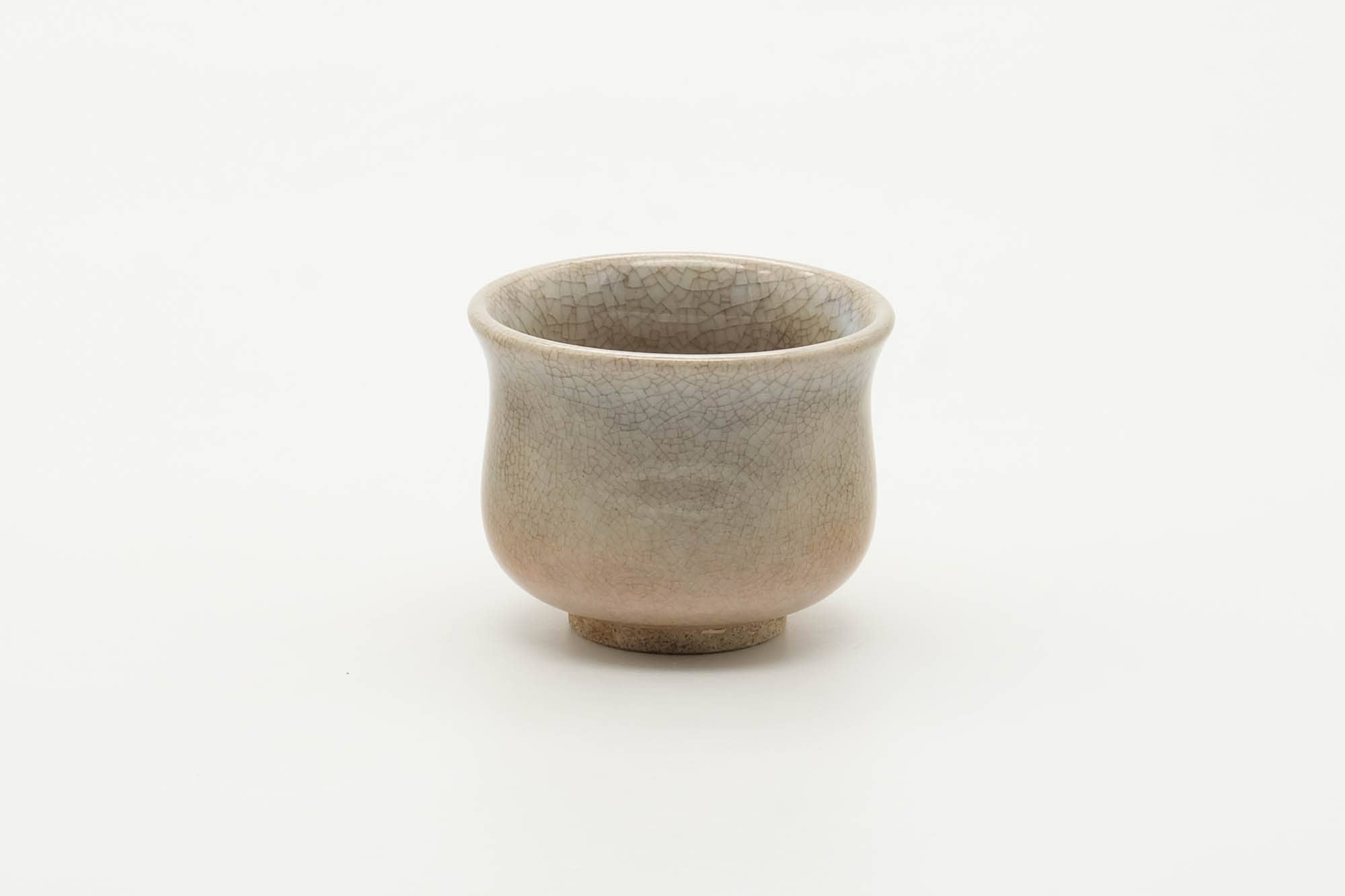 Japanese Teacup - Small Beige White Drip-Glazed Hagi-yaki Guinomi - 40ml