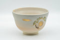 Japanese Matcha Bowl - Beige Gold Bamboo Floral Kyo-yaki Chawan - 350ml - Tezumi