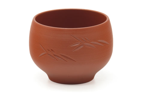 Japanese Teacup - Spiraling Tokoname Red Shudei Yunomi - 155ml