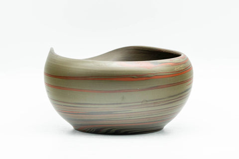 Japanese Katakuchi - 雲仙窯 Unzen Kiln - Green Nerikomi Tokoname-yaki Water Cooler - 140ml