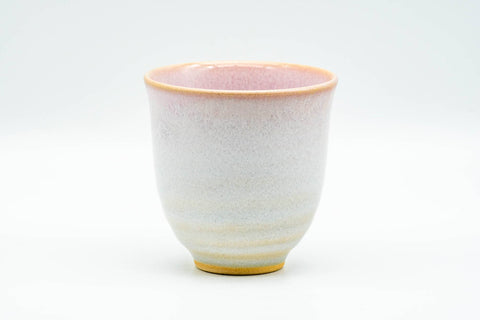 Japanese Teacup - Pink Cerulean Crazed Interior Glaze Yunomi - 115ml