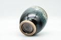 Tezumi — Japanese Teacup - Blue Green Hare's Fur Glazed Yunomi - 140ml — top-down view of the interior