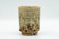 Japanese Teacup - Large Textured Green Drip-Glazed Yunomi - 200ml - Tezumi