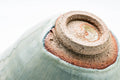 Japanese Matcha Bowl - Sage Hare's Fur Drip-Glazed Chawan - 450ml - closeup of the base showing the foot and dripping glaze
