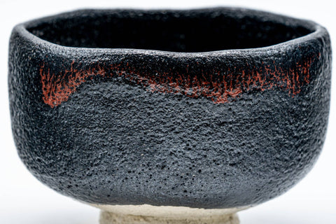 Japanese Matcha Bowl - Vintage Nodate Kuro Raku Chawan