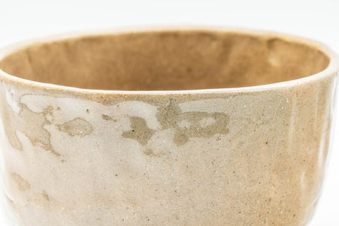 Japanese Matcha Bowl - 久 Beige Glazed Wabi-Sabi Badarai-gata Chawan - 300ml