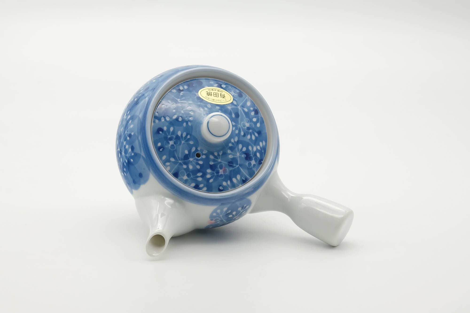 Japanese Tea Set - Blue Floral Arita-yaki Kyusu Teapot with 5 Yunomi Teacups