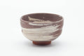 Tezumi — Japanese Matcha Bowl - Magenta Grey White Hakeme Chawan - 400ml — front view