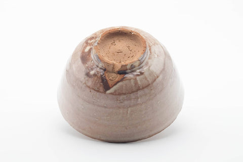 Tezumi — Japanese Matcha Bowl - Beige Milky Drip-Glazed Hagi-yaki Chawan - 350ml — top-down view of the interior