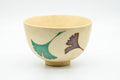 Japanese Matcha Bowl - Green, Purple, and Red Ginkgo Kyo-yaki Chawan - 400ml - Tezumi