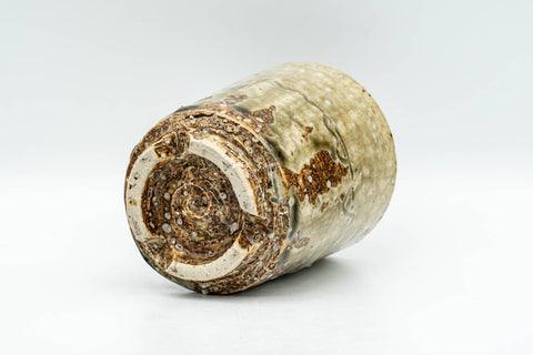 Japanese Teacup - Large Textured Green Drip-Glazed Yunomi - 200ml - Tezumi