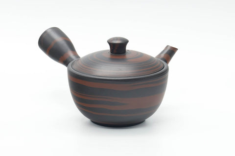 Japanese Kyusu - Black Red Nerikomi Tokoname Teapot - 170ml