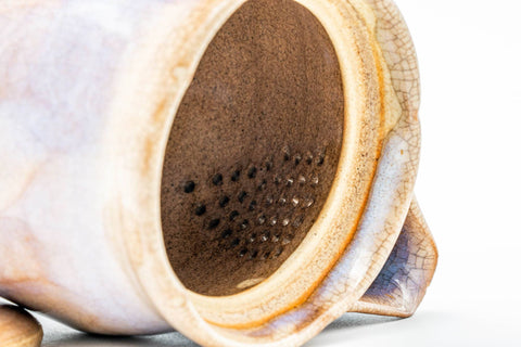 Japanese Tea Set - Purple Glazed Hagi-yaki Kyusu Teapot with 5 Yunomi Teacups