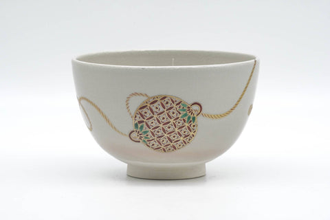 Tezumi — Japanese Matcha Bowl - Decorated Geometric Ornaments Kyo-yaki Chawan - 250ml — top-down view of the interior