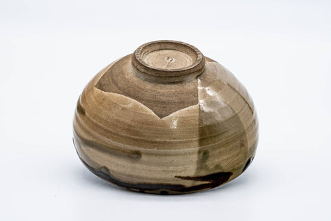 Japanese Matcha Bowl - Abstract Brown Wan-nari Chawan - 200ml