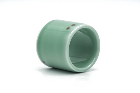 Tezumi — Japanese Futaoki - Green Celadon Glazed Ladle Rest — three-quarter view