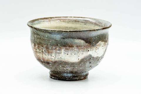 Japanese Matcha Bowl - Grey White Hakeme Glazed Chawan - 250ml