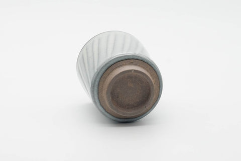 Tezumi — Japanese Teacup - Spiraling White Grey Glazed Yunomi - 130ml — top-down view of the interior