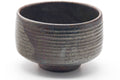 Tezumi — Japanese Matcha Bowl - Earthy Milky Glazed Spiraling Chawan - 300ml — tipped to show the interior